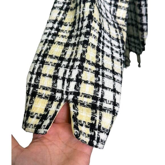 Jessica Howard yellow plaid long sleeves open front Blazer size 12P - Picture 7 of 10
